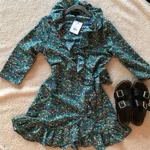Topshop floral wrap dress
